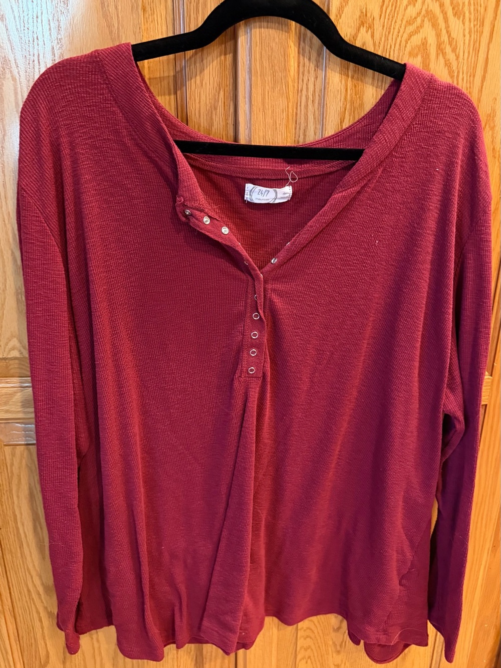 Maurice’s Button-Front Long Sleeve Henley